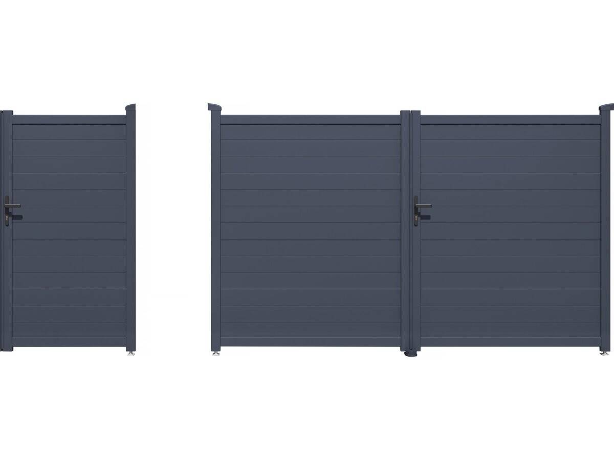 Pack Portail + Portillon "marc" - Gris -habitat Et Jardin - Image 1