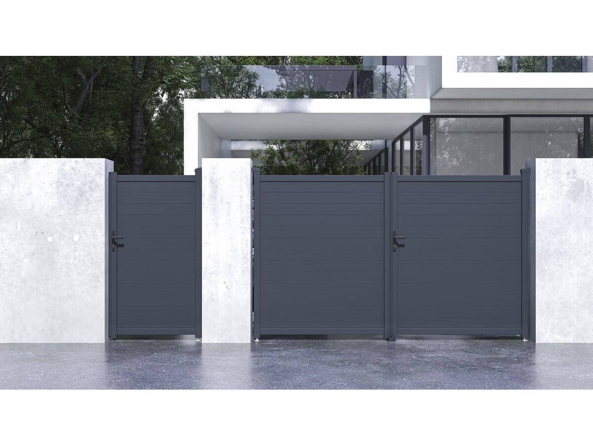 Pack Portail + Portillon "marc" - Gris -habitat Et Jardin - Image 2