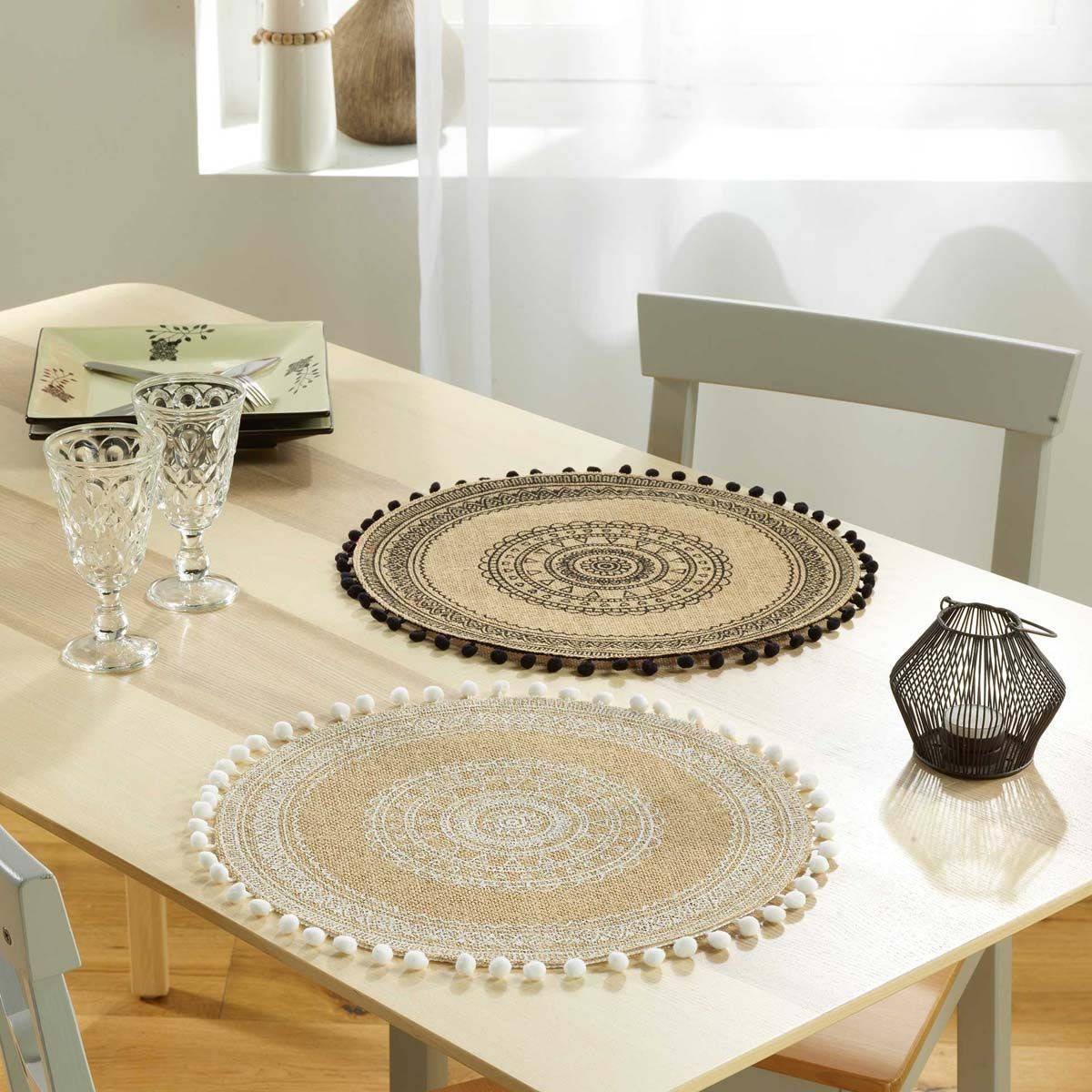 Paris Prix - Set de Table en Jute "Renata" 38cm Noir - Image 3