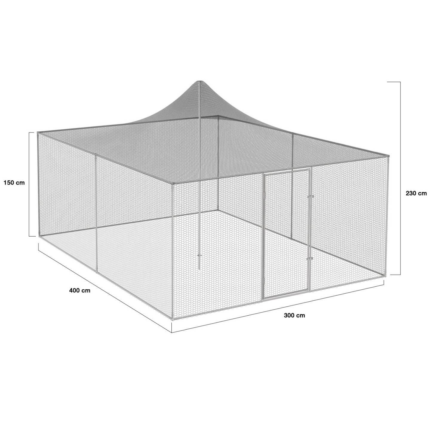 Volière 12m² parc grillagé 3x4 M enclos poulailler pour animaux de basse cour - Image 4