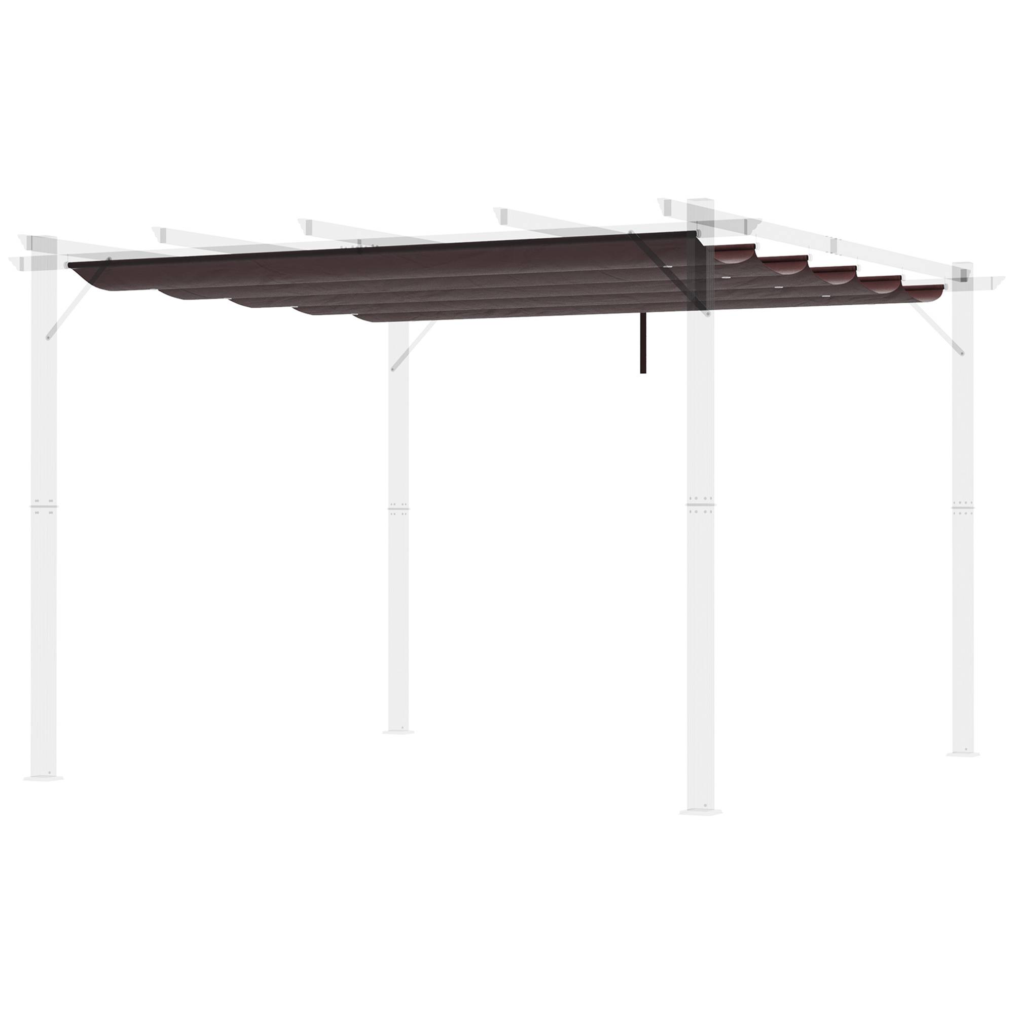 Outsunny - Toile de toit pergola tonnelle rétractable 3x3m chocolat - Outsunny - Image 1