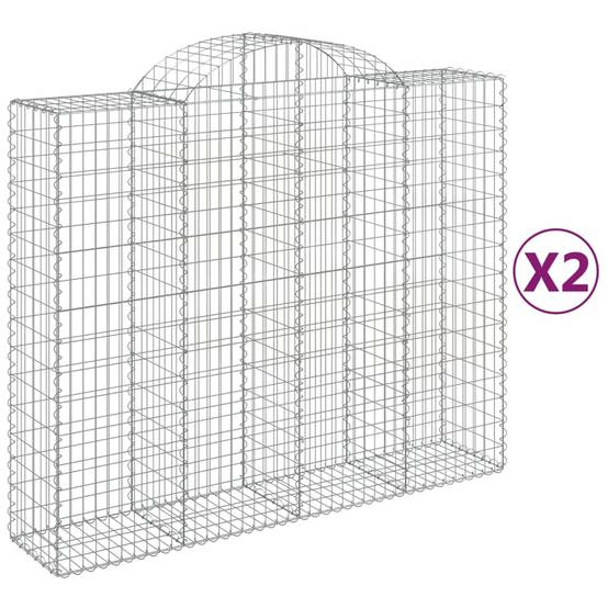 Vidaxl - Paniers à gabions arqués 2 pcs 200x50x160/180 cm Fer galvanisé vidaXL 3146383 - Image 2