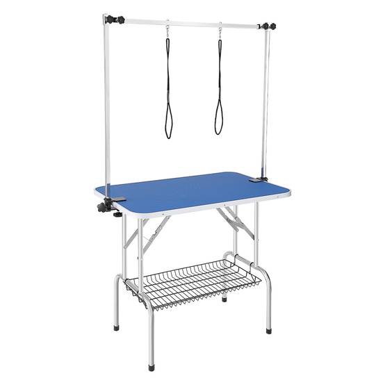 VEVOR Table toilettage chien pliable, charge 149,7 kg. 2 potences, panier. - Image 1
