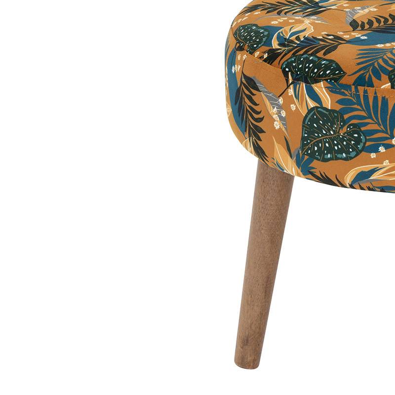 Tabouret ocre motifs feuilles H40 Sango Atmosphera - Image 2