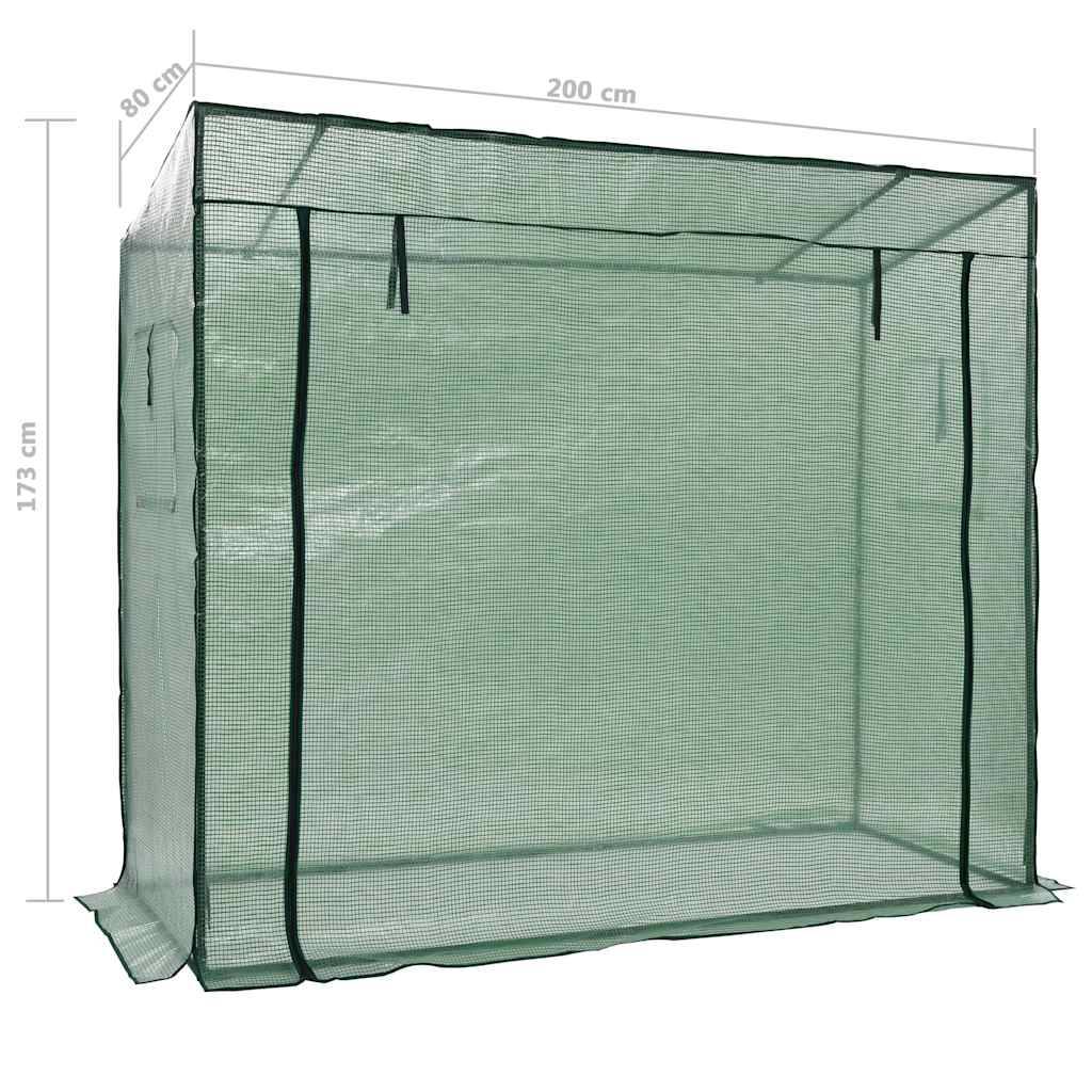Serre de Jardin Tunnel Acier PE Culture Plantes 200x80x173cm Vert - ComfortXL Outdoor Living - Image 8