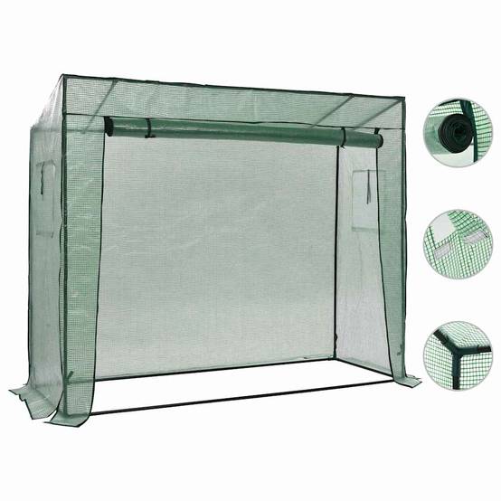Serre de Jardin Tunnel Acier PE Culture Plantes 200x80x173cm Vert - ComfortXL Outdoor Living - Image 1