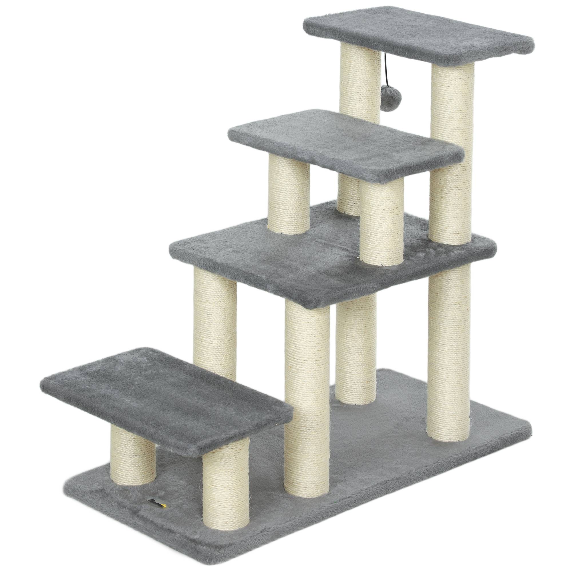 Escalier pour Chat et Chien en Bois avec Griffoirs Modulable 3 ou 4 Marches Gris - ComfortXL Outdoor Living - Image 2