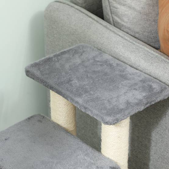 Escalier pour Chat et Chien en Bois avec Griffoirs Modulable 3 ou 4 Marches Gris - ComfortXL Outdoor Living - Image 10