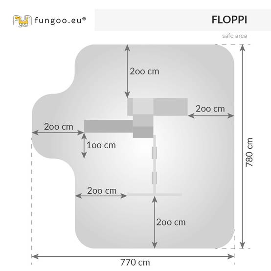 Fungoo - Aire de jeux Bois Floppi av balançoire double Toboggan Plateform - Image 5