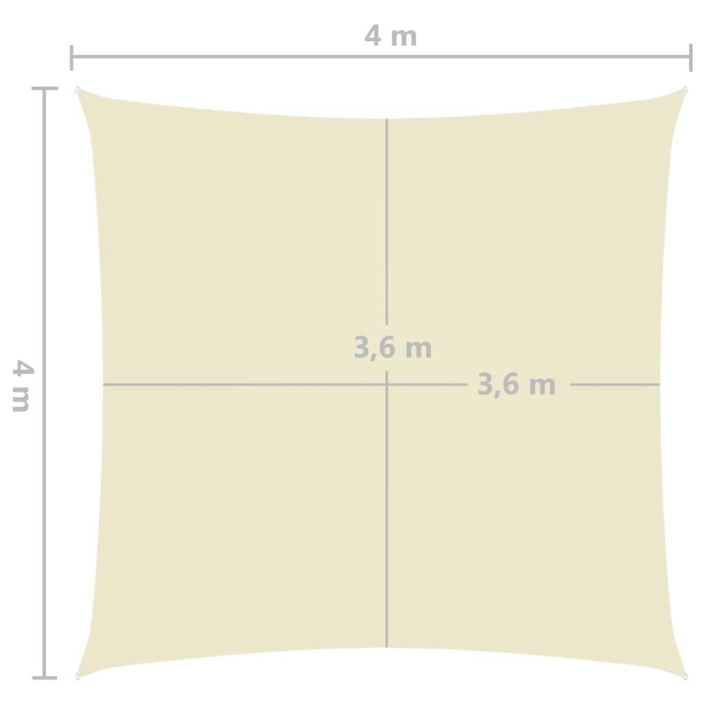 Helloshop26 - Voile toile d'ombrage parasol tissu oxford carré 4 x 4 m crème - Image 6