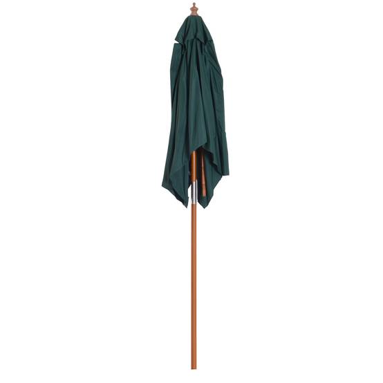 Parasol rectangulaire inclinable en bois et polyester vert foncé 200 x 150 x 235 cm - PANGIVO - Image 9