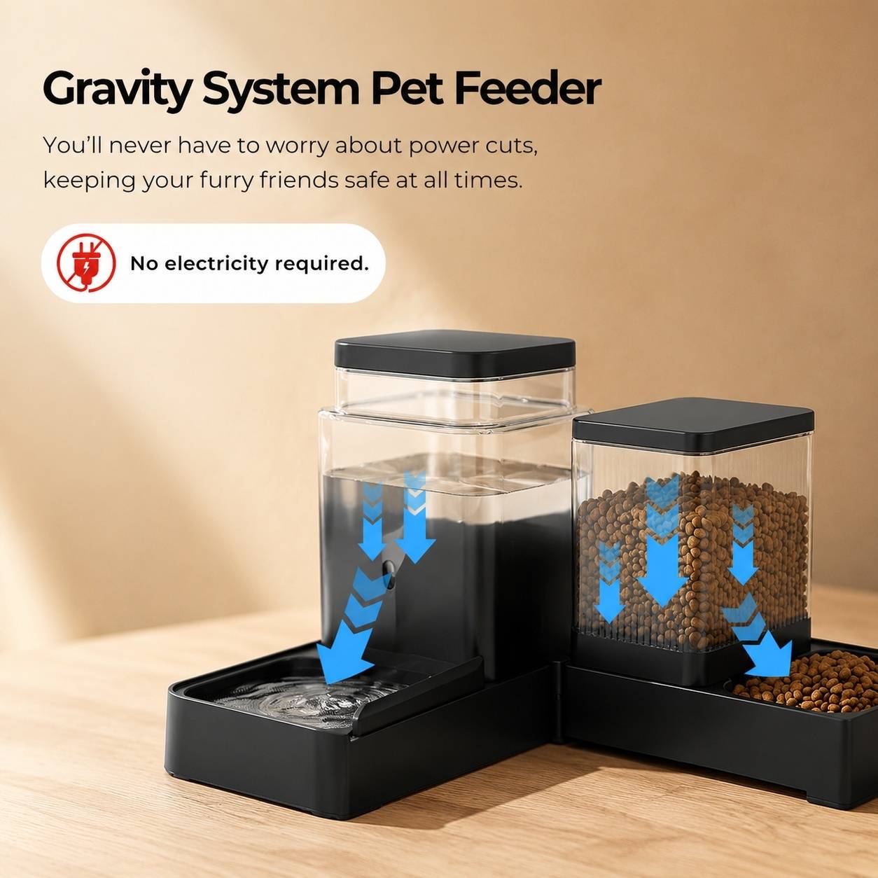 Distributeur Automatique 2 en 1 Nourriture et Eau pour Chat Capacitye Adaptable Facile à Nettoyer - Image 2