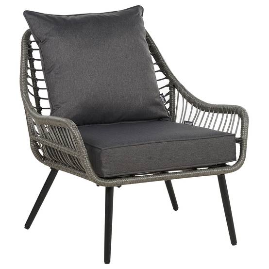 Taie d'oreiller Tissu Gris foncé LAURETO - Beliani - Image 4