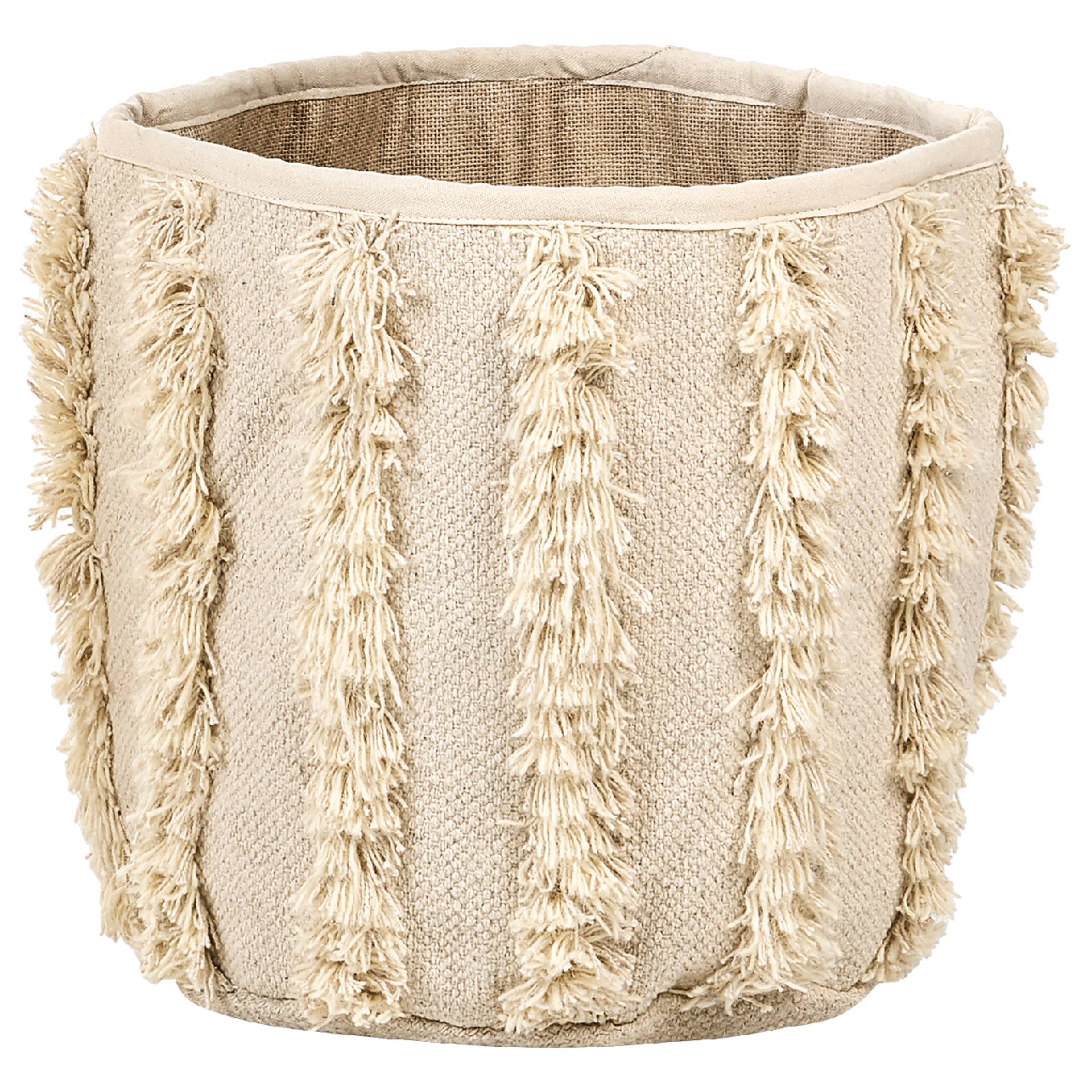 Paniers Beige en Coton 40/45 cm Ronds Faits Main Rangement Intérieur pour Linge Facile à Entretenir Lot de 2 - Image 4