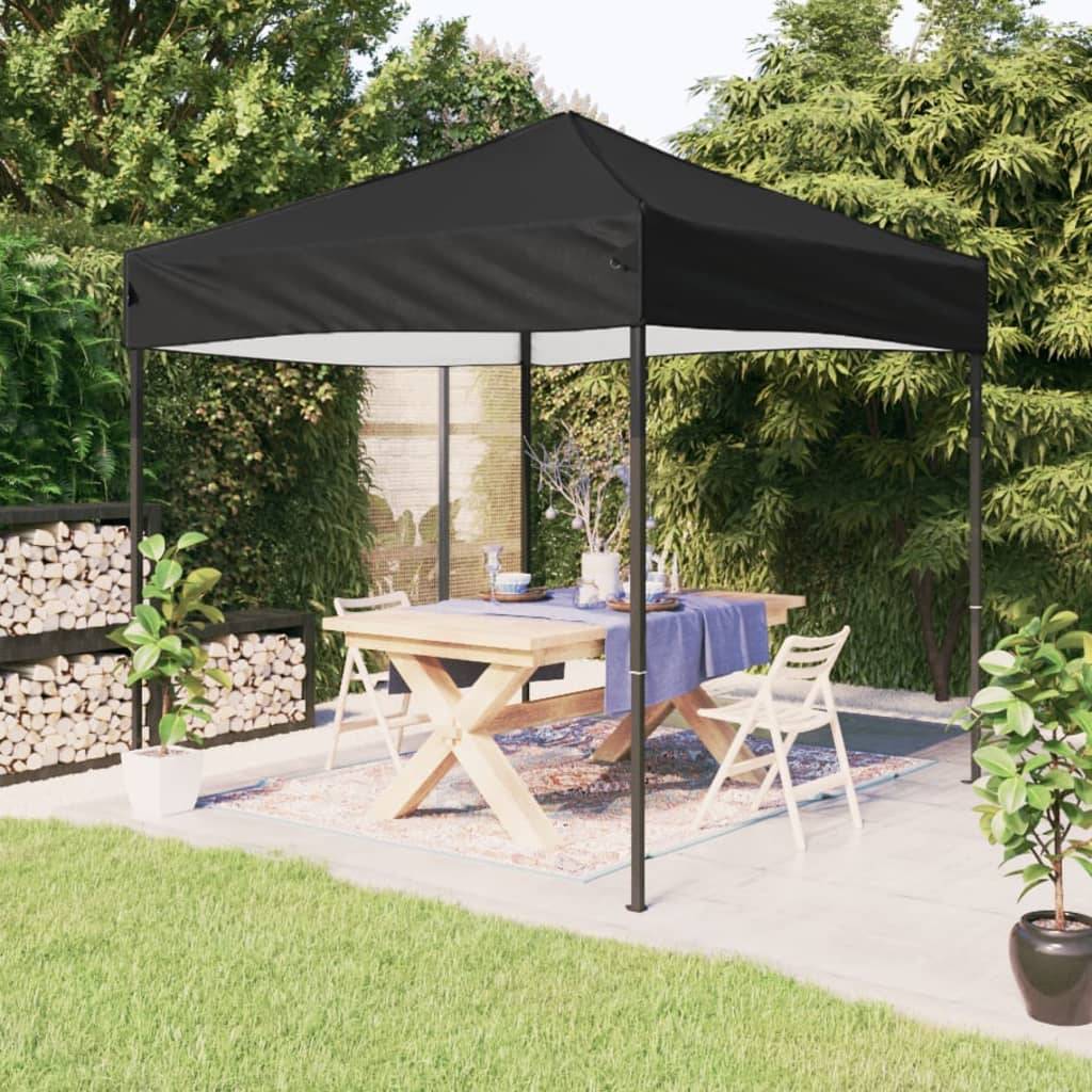 Tonnelle Pliante Acier Toile Anti-UV Abri Rapide pour Jardin Événementiel Noir 3x3 m – ComfortXL Outdoor Living - Image 1