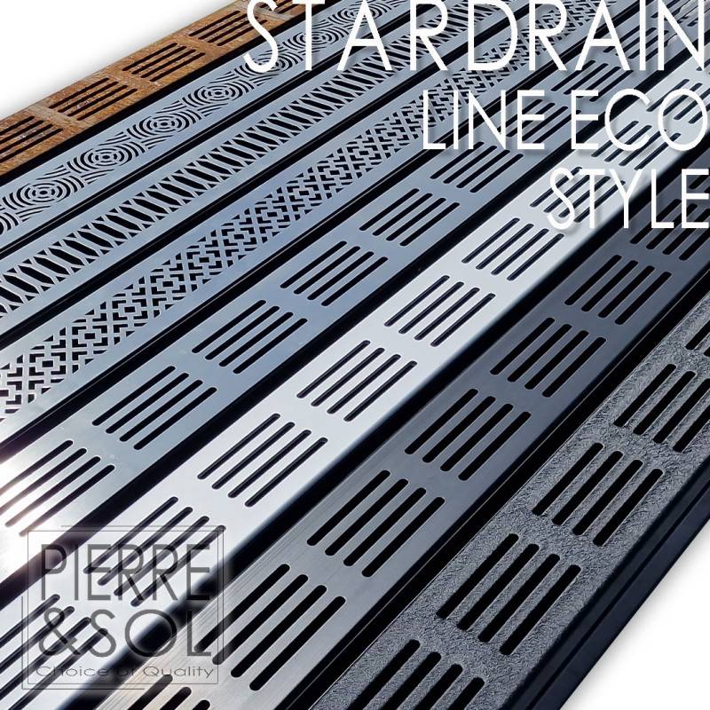 Caniveau étroit 6,5 cm Grille INOX Style - StarDrain - LINE ECO -       Inox Viking 100 cm - Image 7