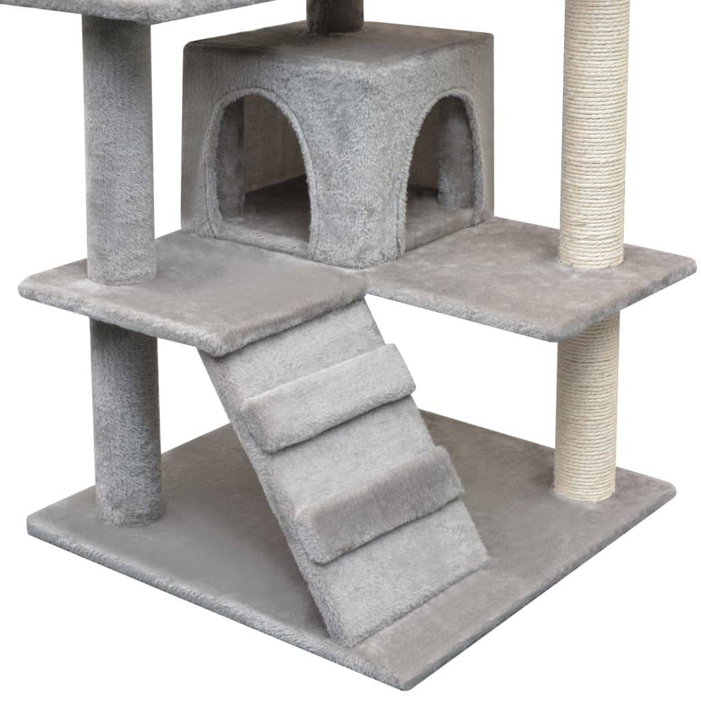 Arbre à chat bois et sisals gris 67 x 67 x 125 cm, Poids:12.9kg - PANGIVO - Image 4
