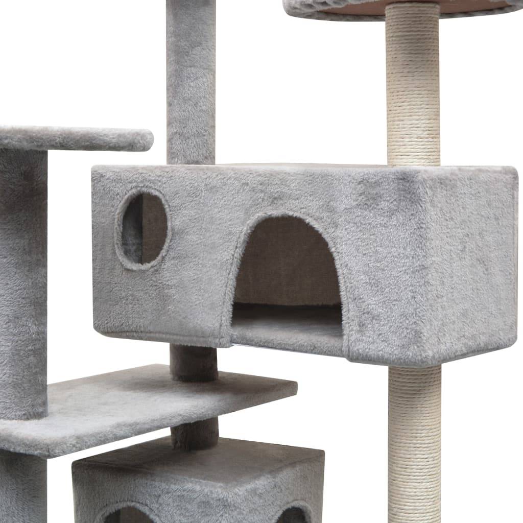 Arbre à chat bois et sisals gris 67 x 67 x 125 cm, Poids:12.9kg - PANGIVO - Image 3