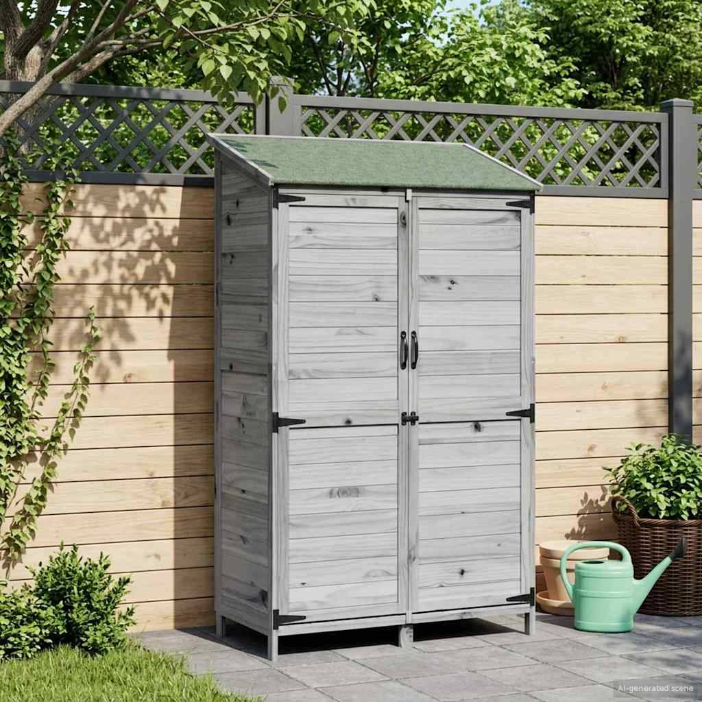 Vidaxl - Abri de jardin Gris 106,5 x 56 x 176 cm Bois d'ingénierie vidaXL 42033450 - Image 1
