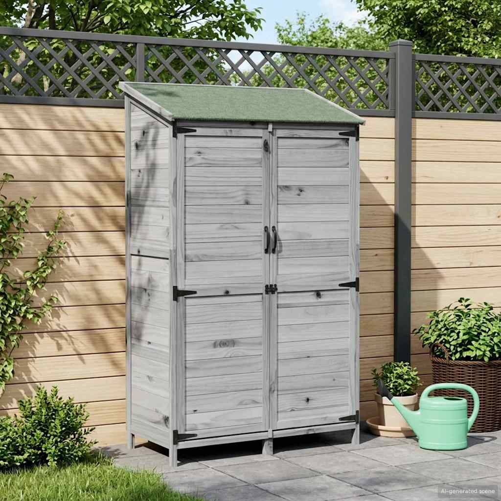 Vidaxl - Abri de jardin Gris 106,5 x 56 x 176 cm Bois d'ingénierie vidaXL 42033450 - Image 4