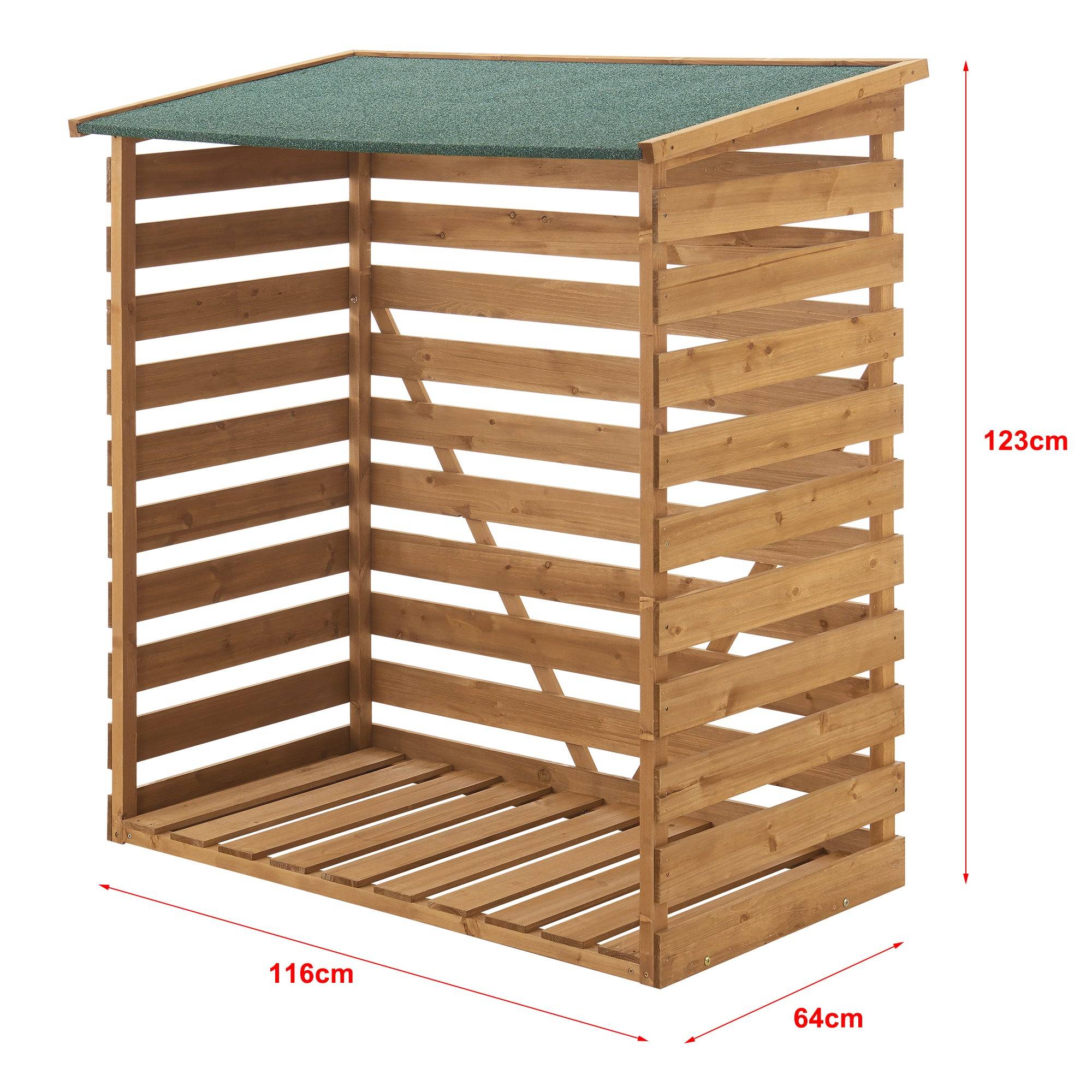 Helloshop26 - Abri-bûches couvert en sapin à toiture bitumé 123 x 116 x 64 cm - Image 2