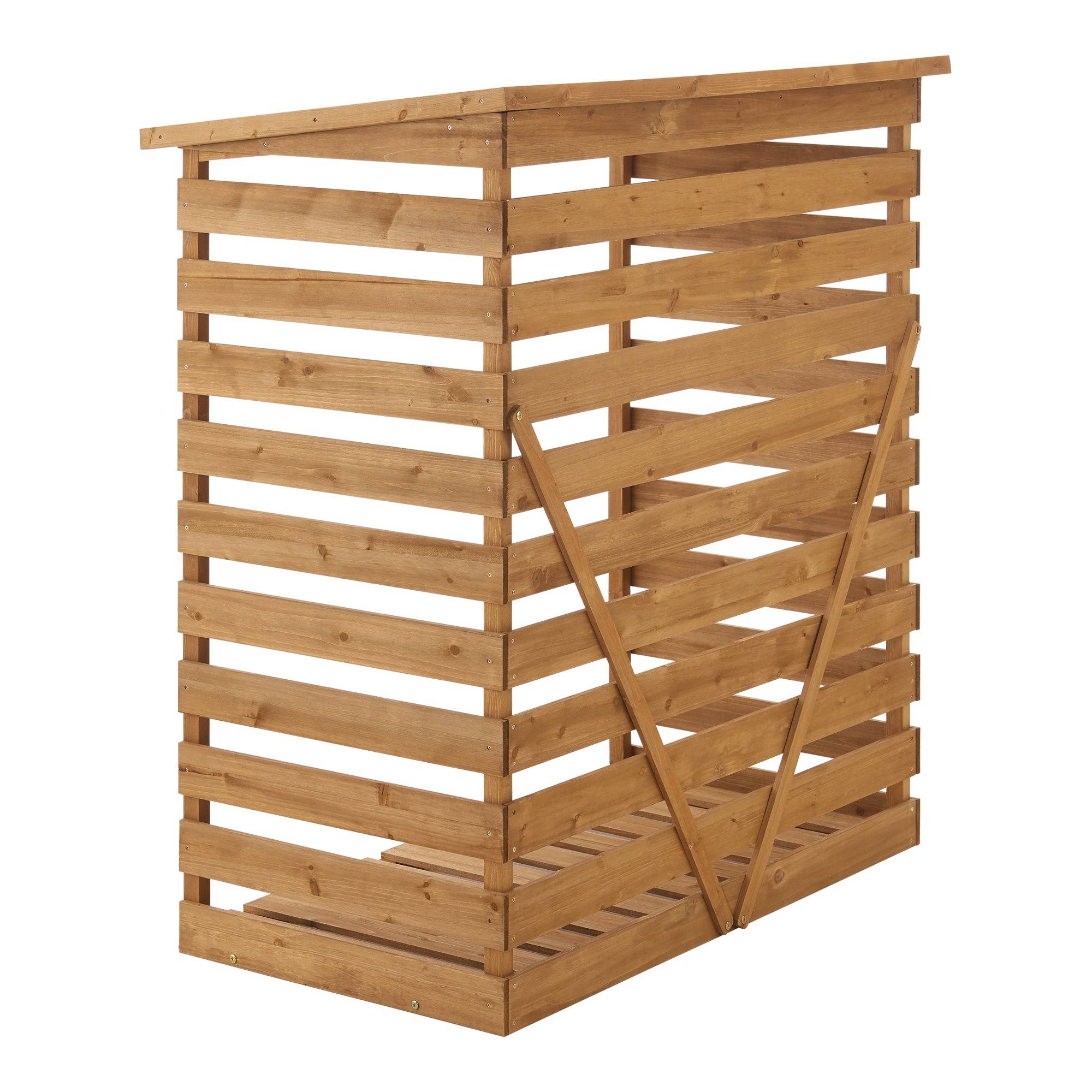 Helloshop26 - Abri-bûches couvert en sapin à toiture bitumé 123 x 116 x 64 cm - Image 4