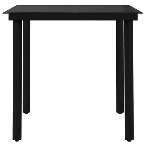 ComfortXL - Ensemble Repas de Jardin 2 Personnes, Table Carrée 80cm et Chaises en Résine Tressée Grise et Noire – ComfortXL Outdoor Living - Image 4