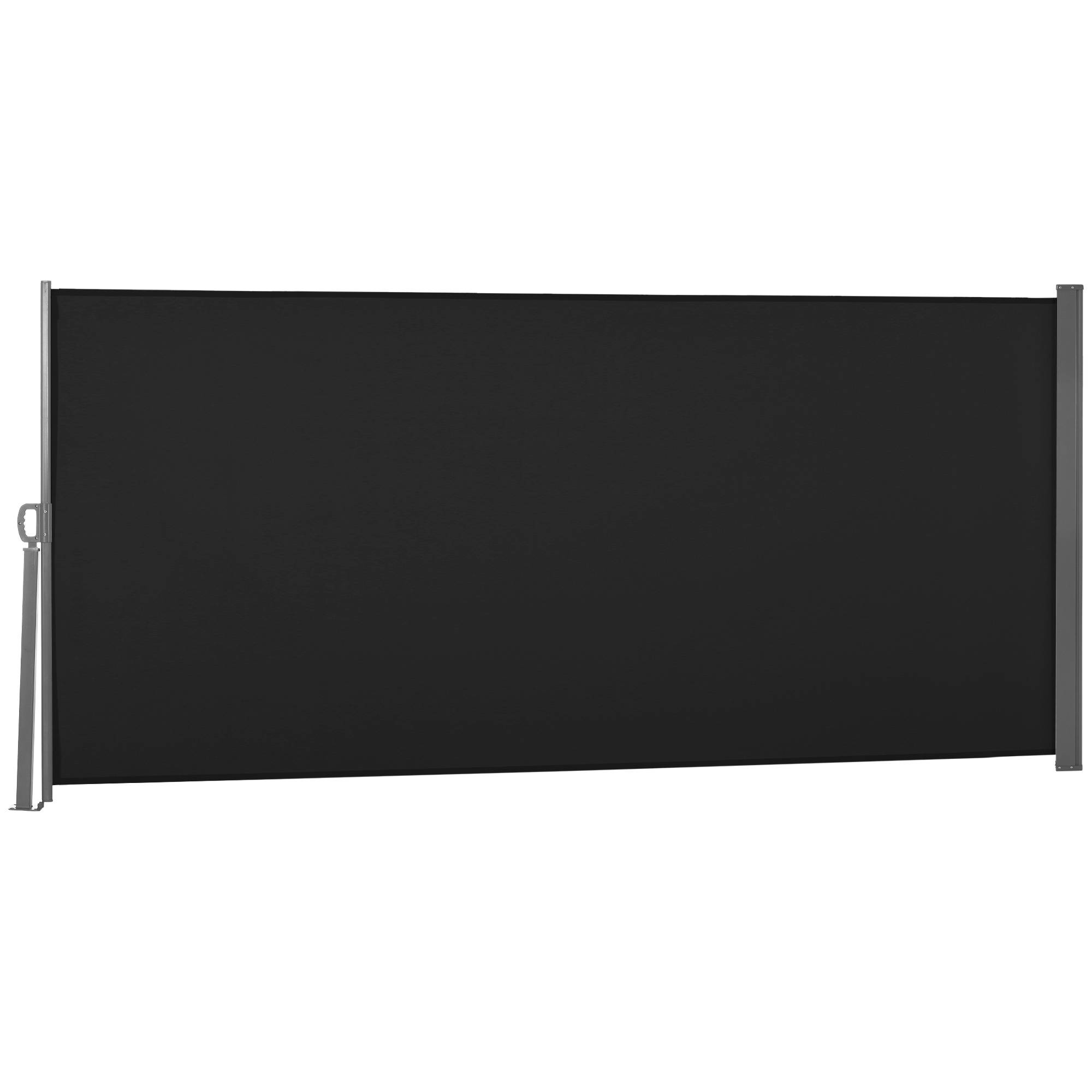 Store latéral rétractable métal polyester noir 300 x 0.01 x 160 cm - PANGIVO - Image 2