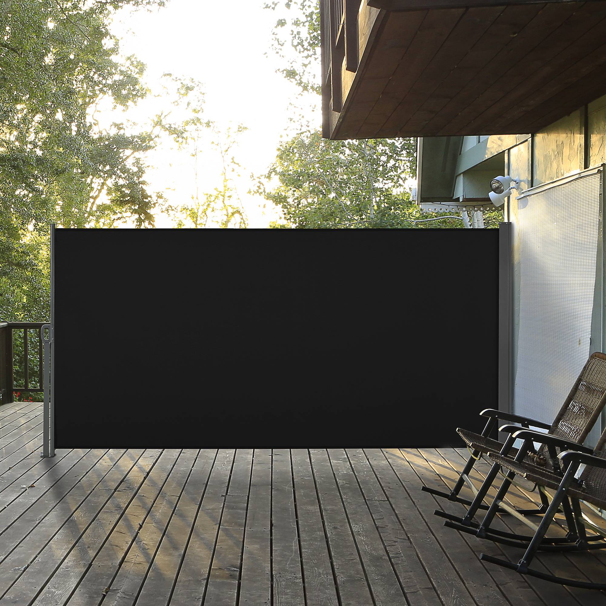 Store latéral rétractable métal polyester noir 300 x 0.01 x 160 cm - PANGIVO - Image 4