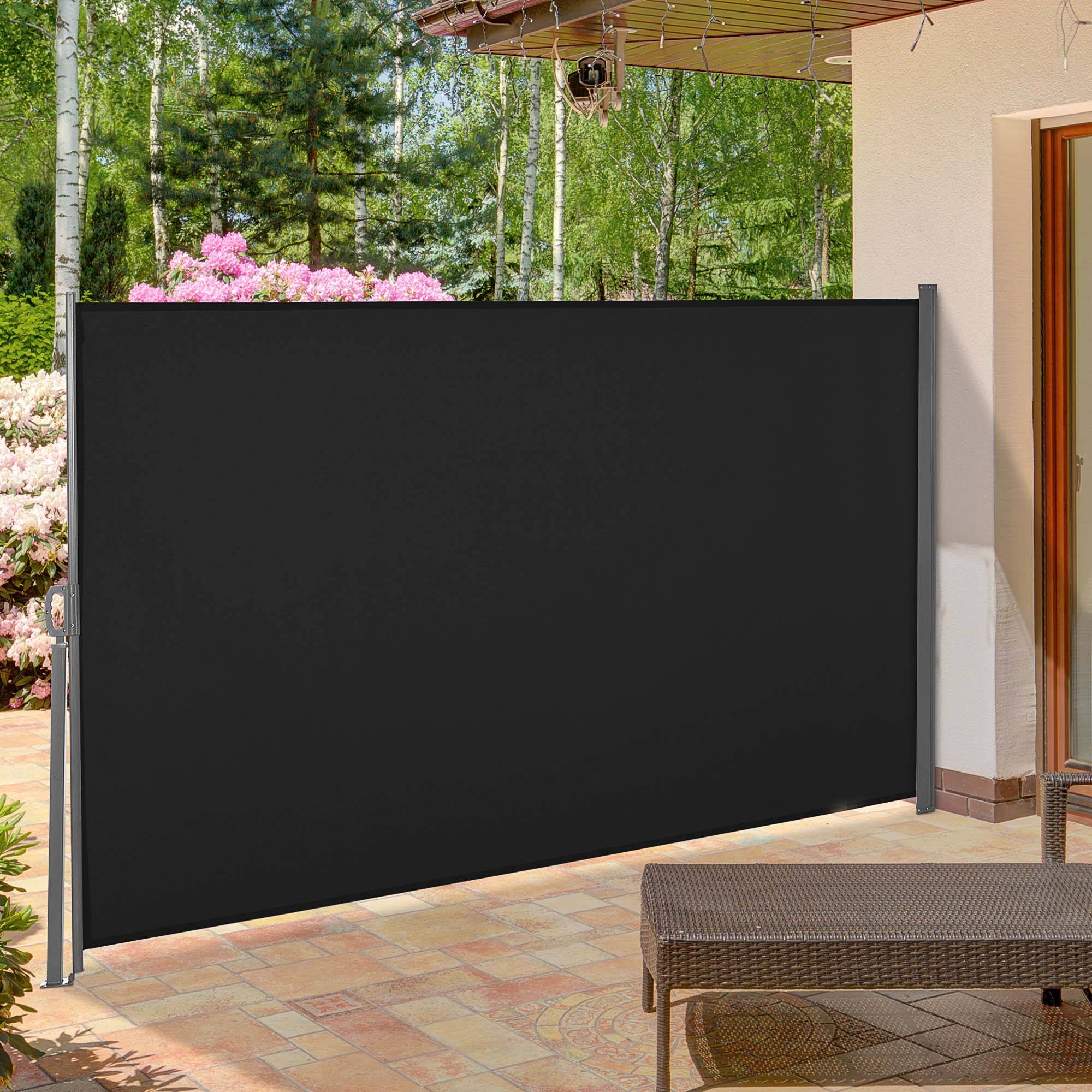 Store latéral rétractable métal polyester noir 300 x 0.01 x 160 cm - PANGIVO - Image 3
