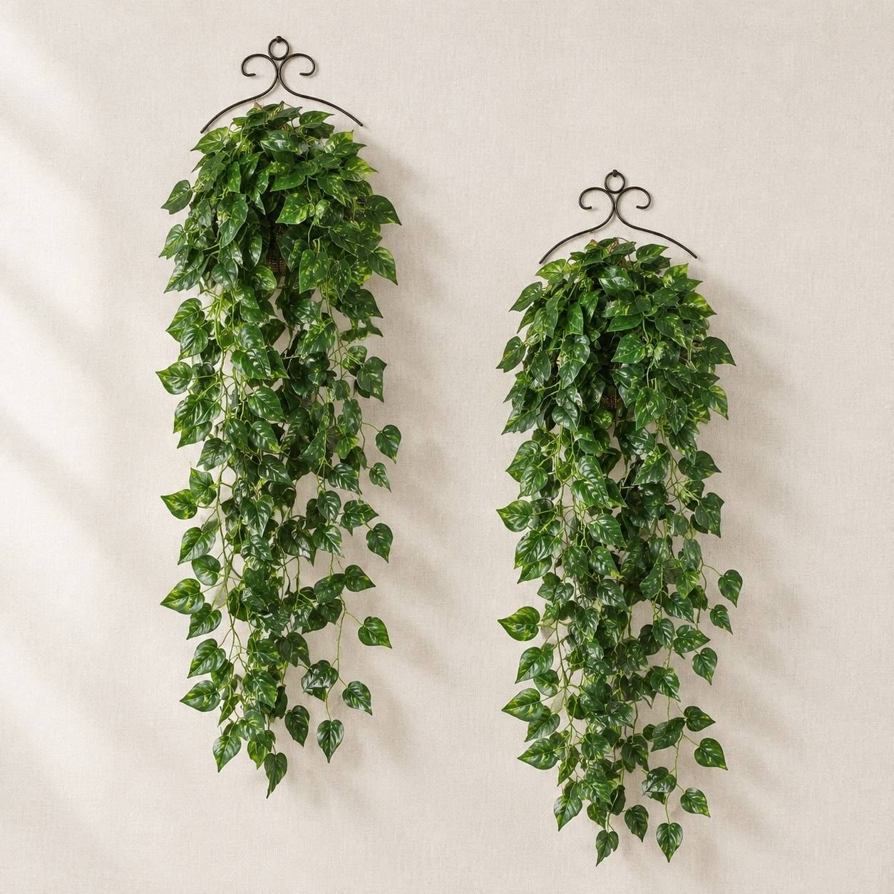 Lot de 2 Plantes de Lierre Artificiel Suspendu Intérieur Extérieur Résistant Faible Entretien - Image 4