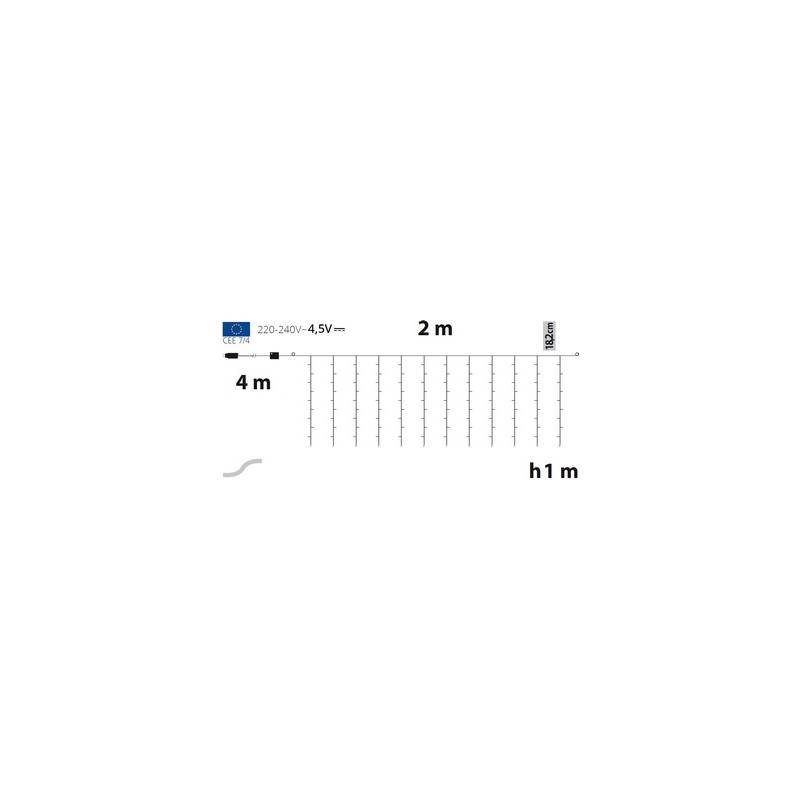 Lotti - Rideau lumineux effet chute de neige 120 LED blanc chaud 2mx1m 4,5V Lotti - Image 2