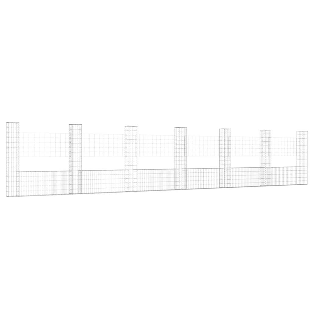 Cage Gabion Métal Extérieur Clôture Stable 740x20x150cm Argenté - ComfortXL Outdoor Living - Image 2