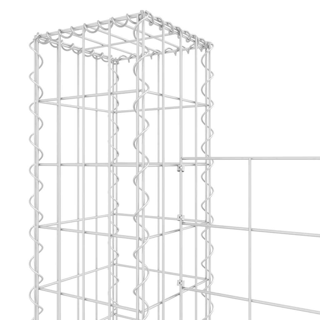 Cage Gabion Métal Extérieur Clôture Stable 740x20x150cm Argenté - ComfortXL Outdoor Living - Image 5