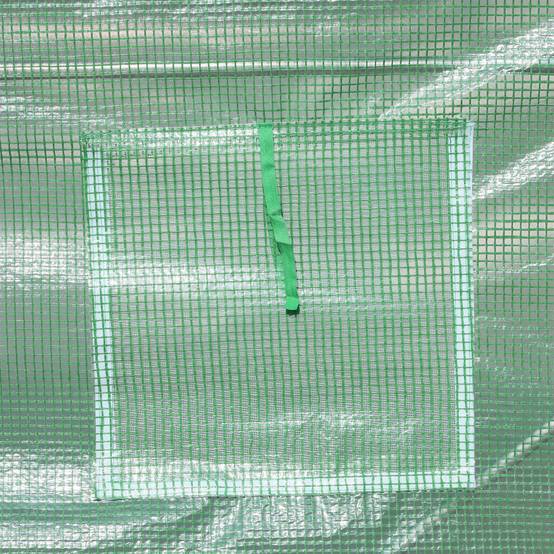 Outsunny - Serre de Jardin Tunnel 6m² 3x2x2,10m Surface Sol Portes zippées 4 Fenêtres enroulables Châssis Acier Vert - Outsunny - Image 9