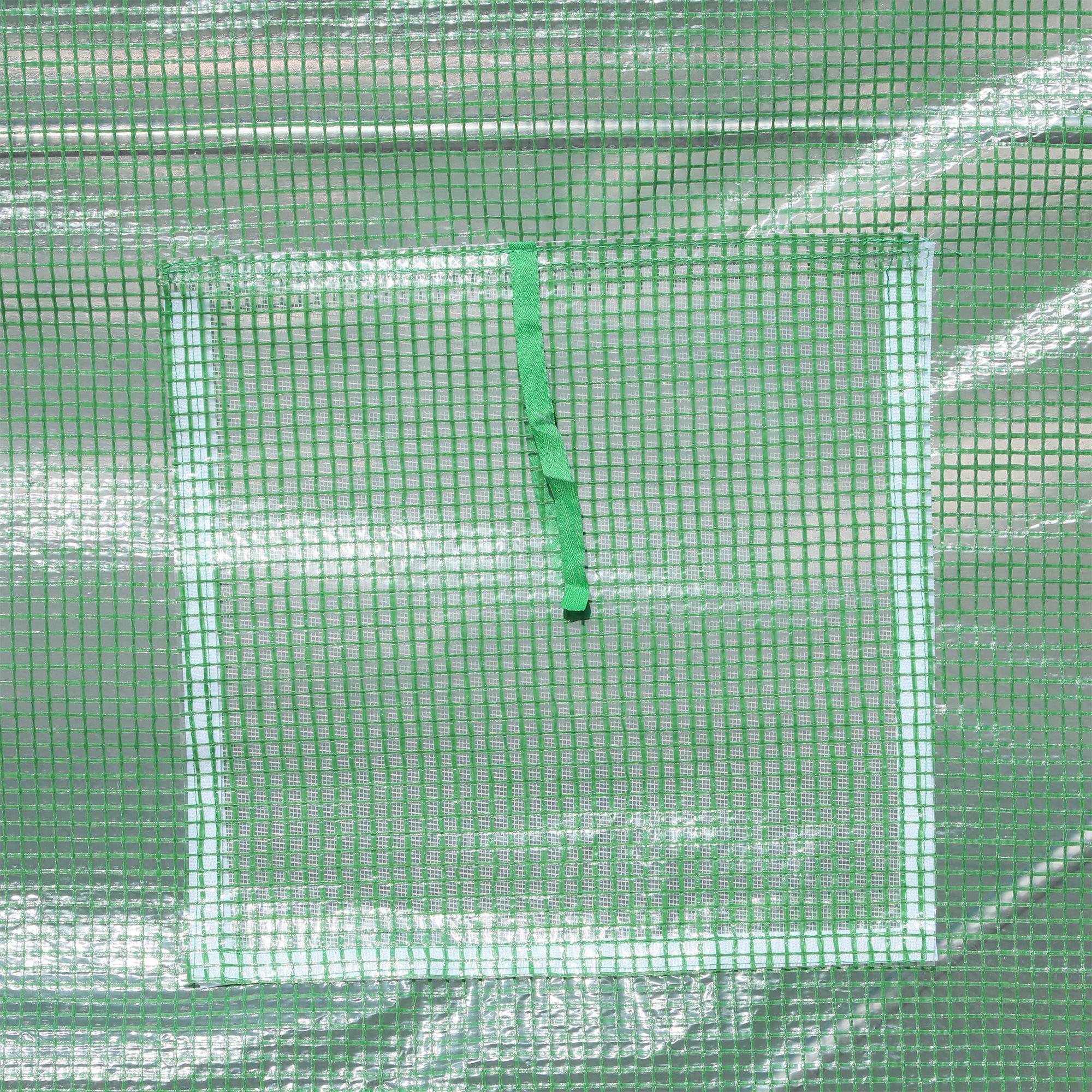 Outsunny - Serre de Jardin Tunnel 6m² 3x2x2,10m Surface Sol Portes zippées 4 Fenêtres enroulables Châssis Acier Vert - Outsunny - Image 9