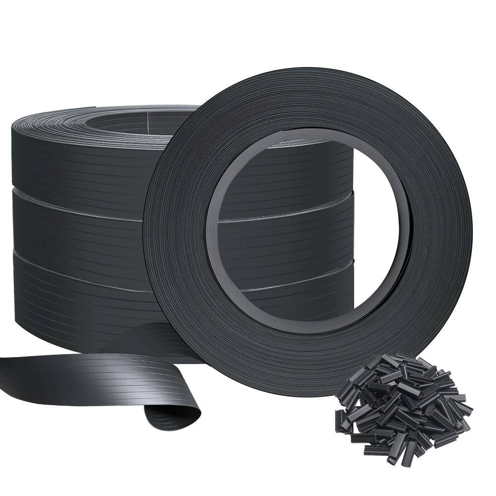 Kit de lamelles occultantes PVC brise vue 300m x 4.7cm avec 600 clips Noir - Image 1