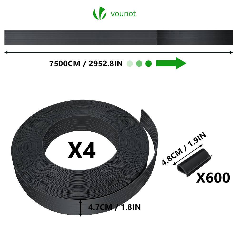 Kit de lamelles occultantes PVC brise vue 300m x 4.7cm avec 600 clips Noir - Image 4