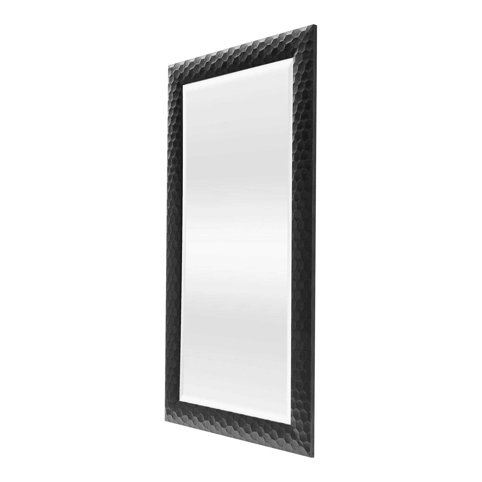 Miroir mural ocre rectangulaire 114 x 64 cm noir - Image 1