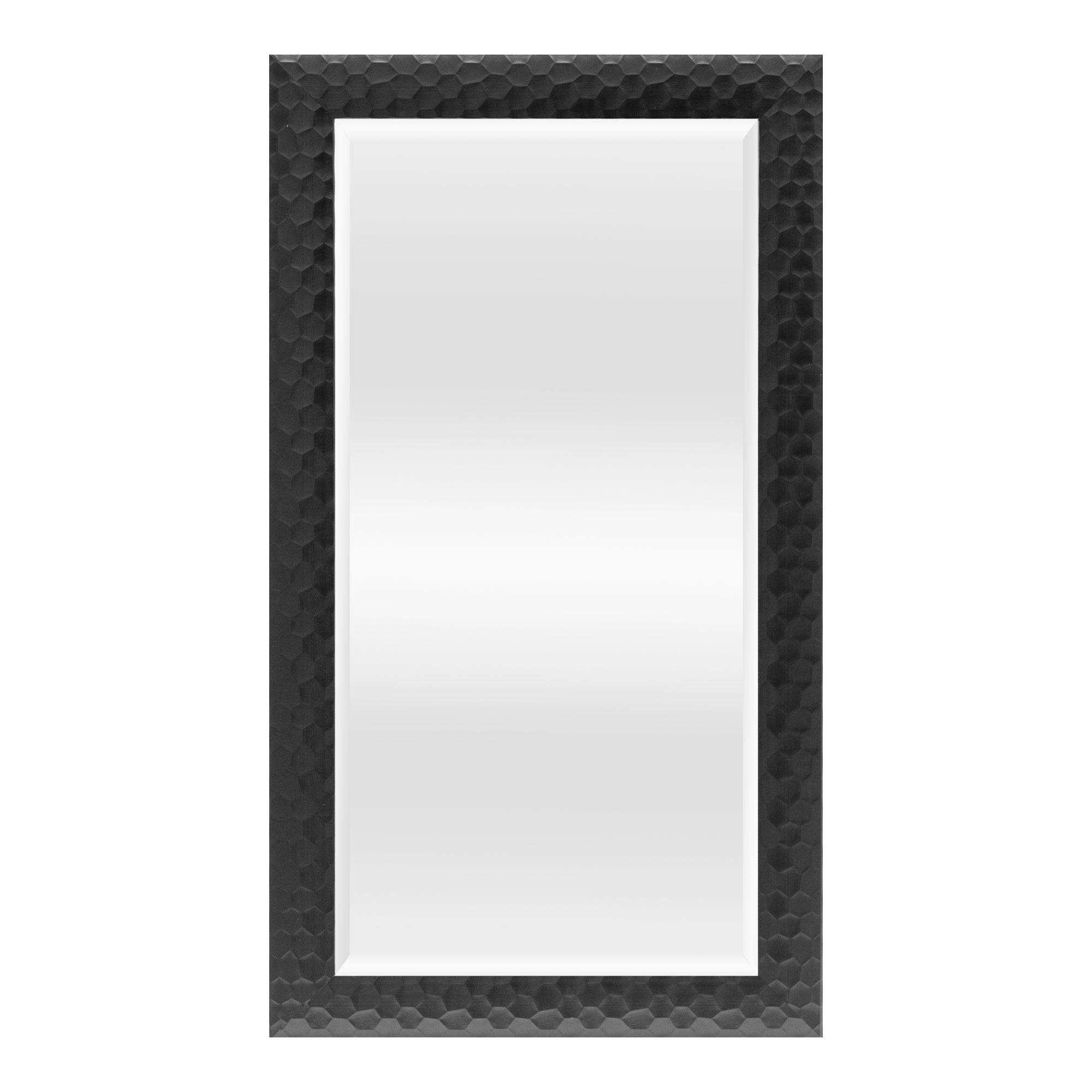 Miroir mural ocre rectangulaire 114 x 64 cm noir - Image 2