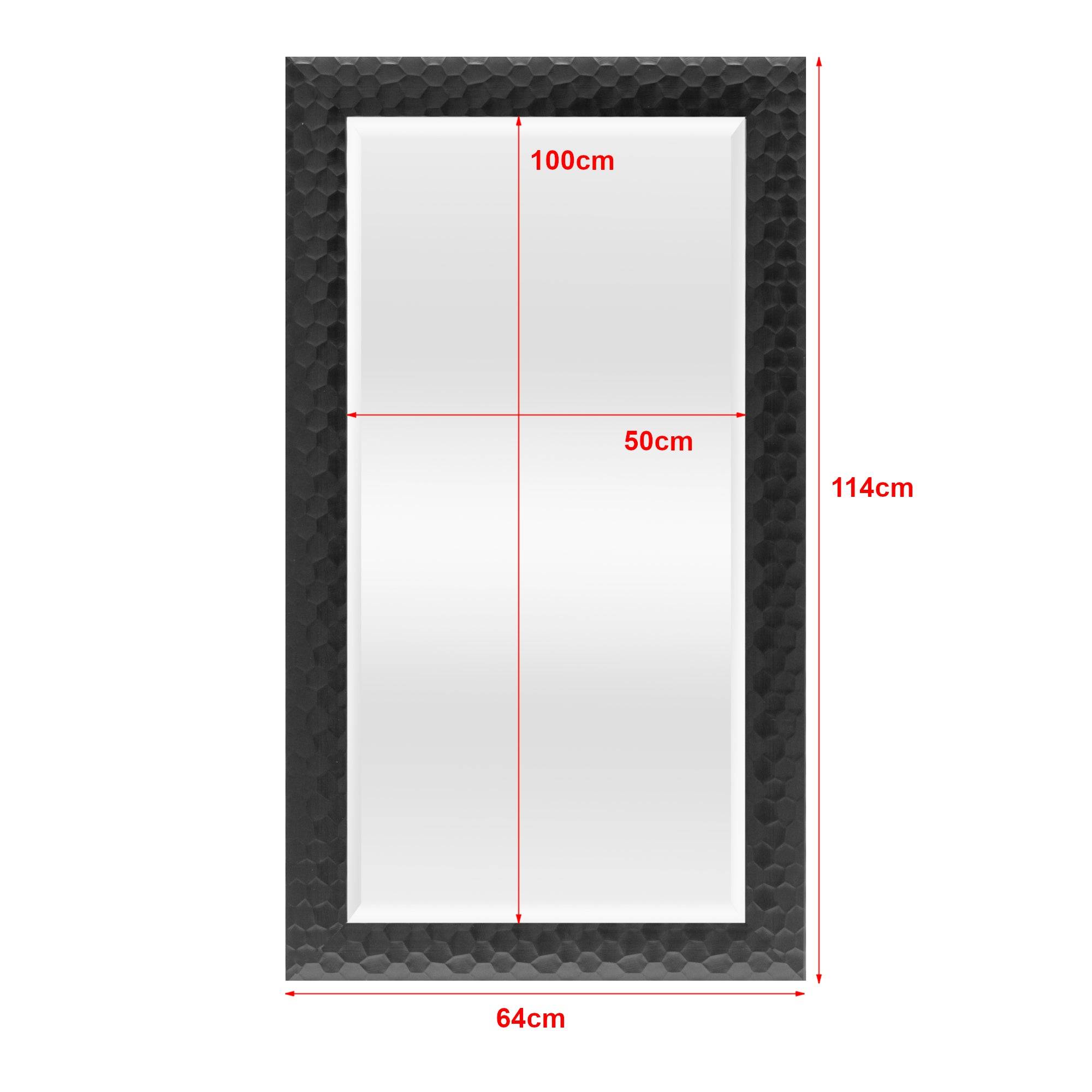 Miroir mural ocre rectangulaire 114 x 64 cm noir - Image 3