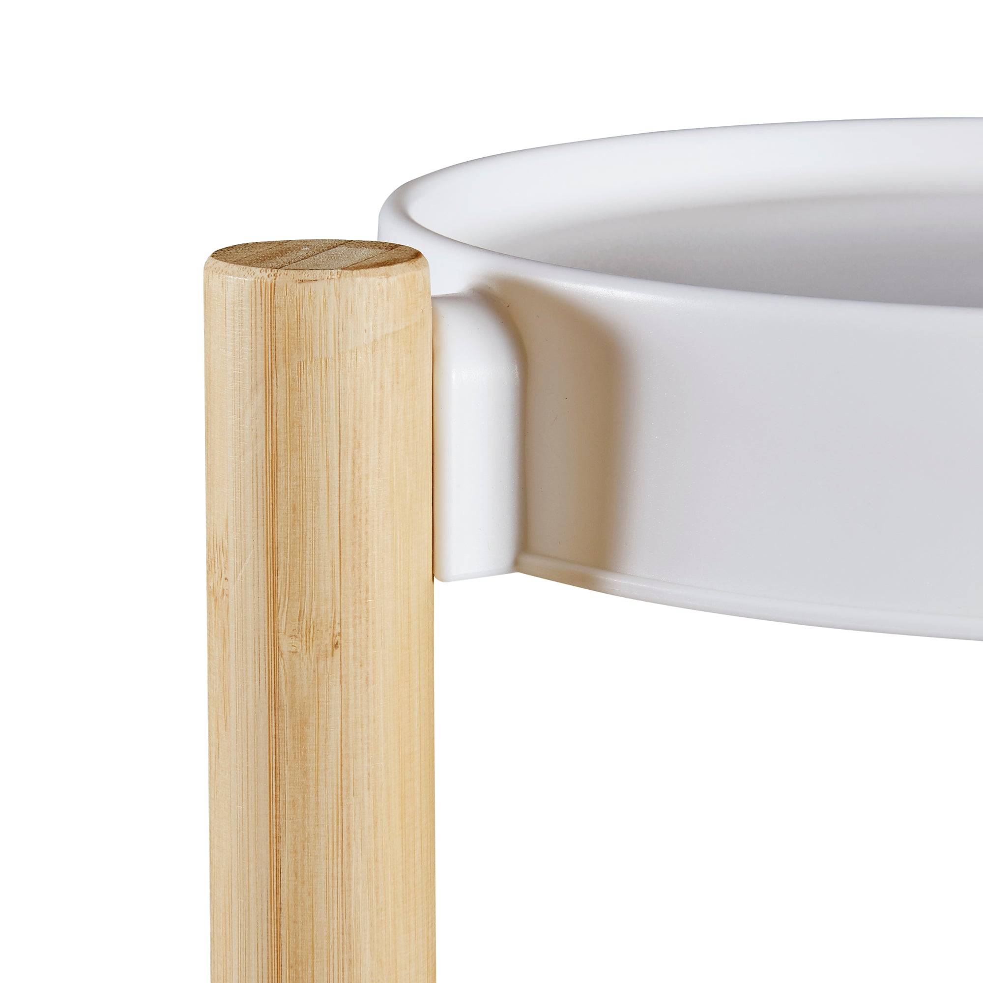 Étagère à plantes sastamala à 3 niveaux bambou 78 x 32 x 32 cm naturel blanc - Image 3