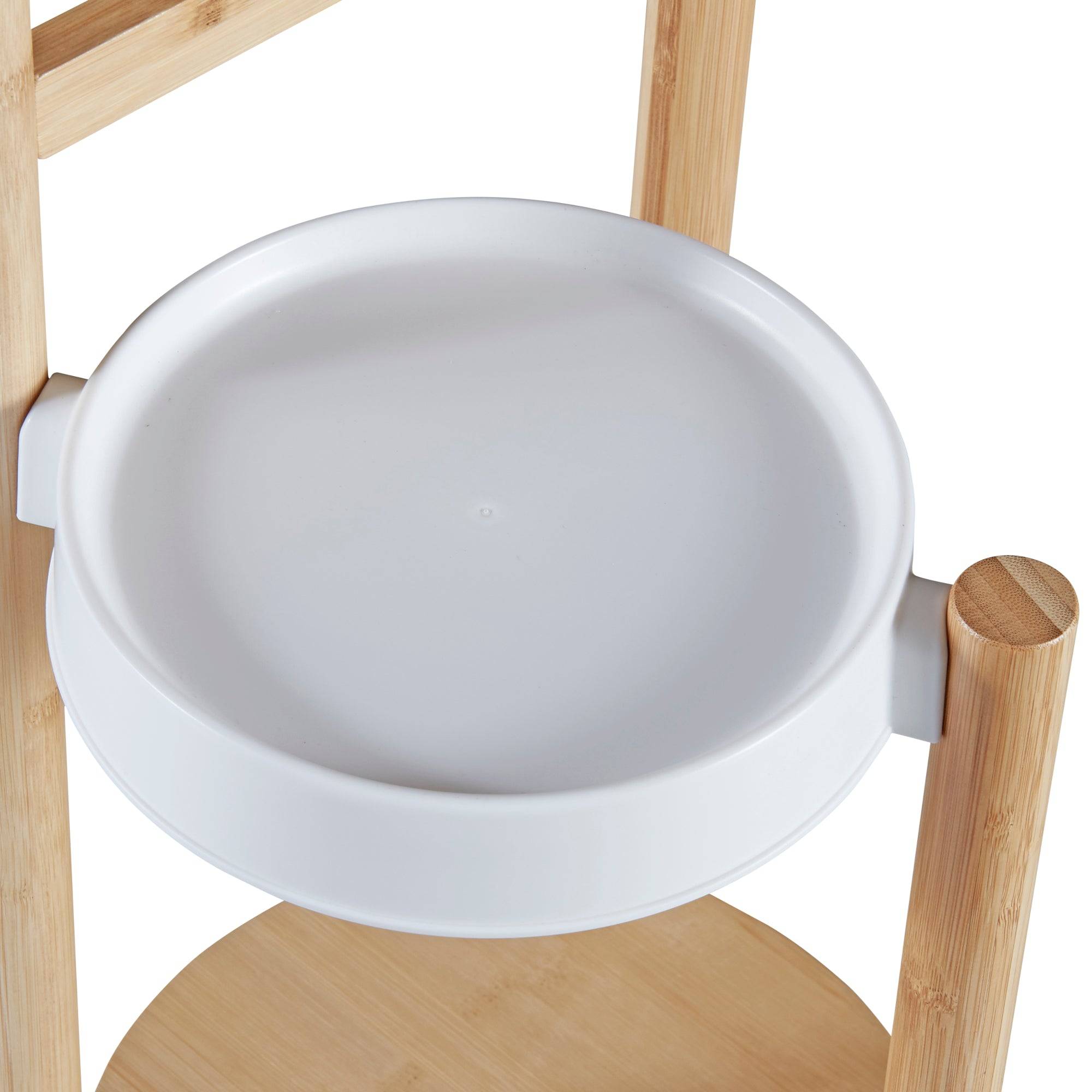 Étagère à plantes sastamala à 3 niveaux bambou 78 x 32 x 32 cm naturel blanc - Image 5