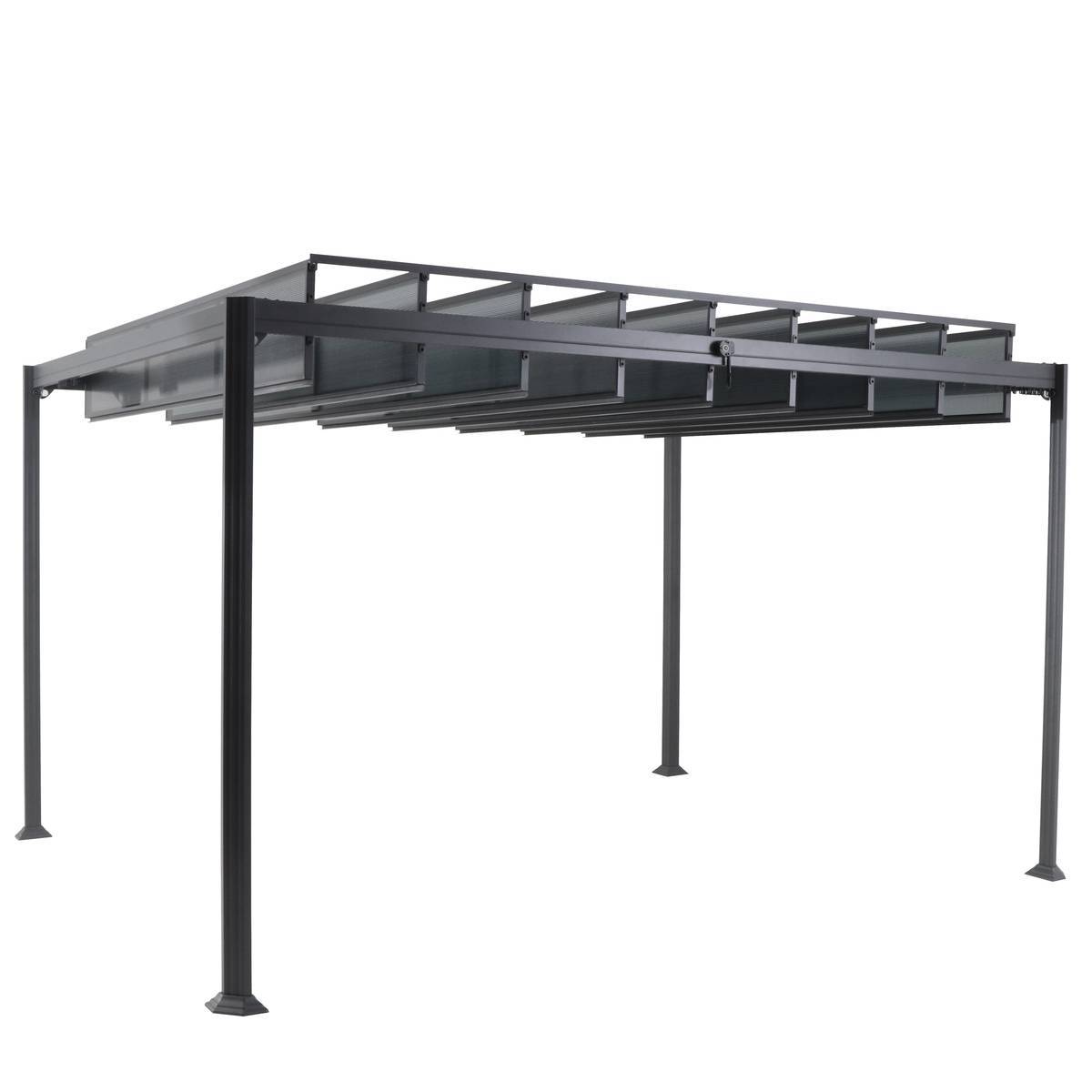 Hesperide - Pergola "Belize" graphite 3,8x3m en aluminium traité époxy - Hespéride - Image 2