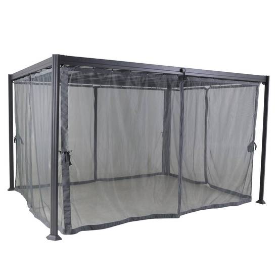 Hesperide - Pergola "Belize" graphite 3,8x3m en aluminium traité époxy - Hespéride - Image 3