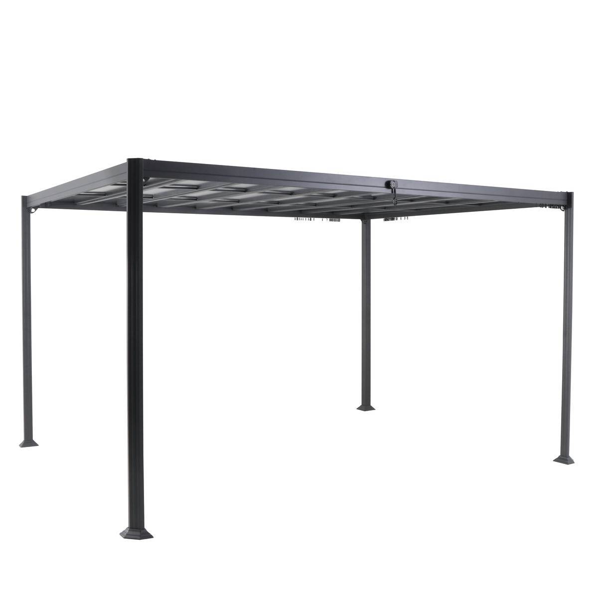 Hesperide - Pergola "Belize" graphite 3,8x3m en aluminium traité époxy - Hespéride - Image 4