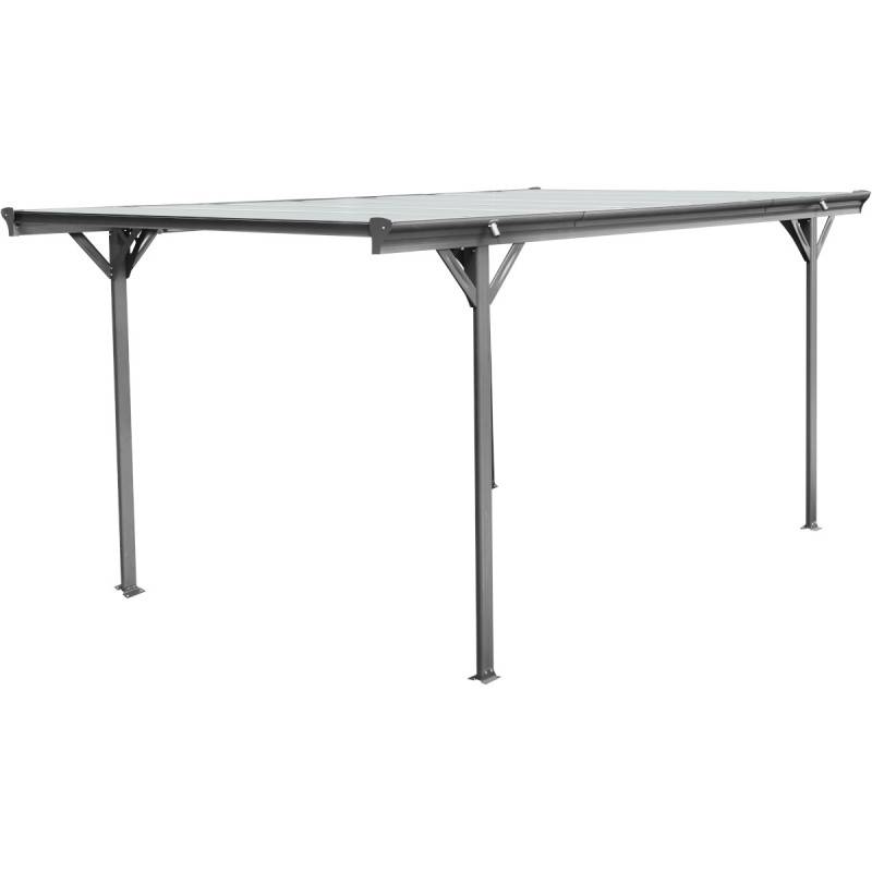 X-Metal - Carport autoportant 15m² aluminium anthracite toit polycarbonate 6mm kit ancrage X-Metal - Image 7
