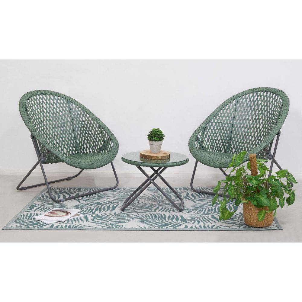 Aubry Gaspard - Tapis d'extérieur en polypropylène 120 x 180 cm Exotique - Vert - Image 4
