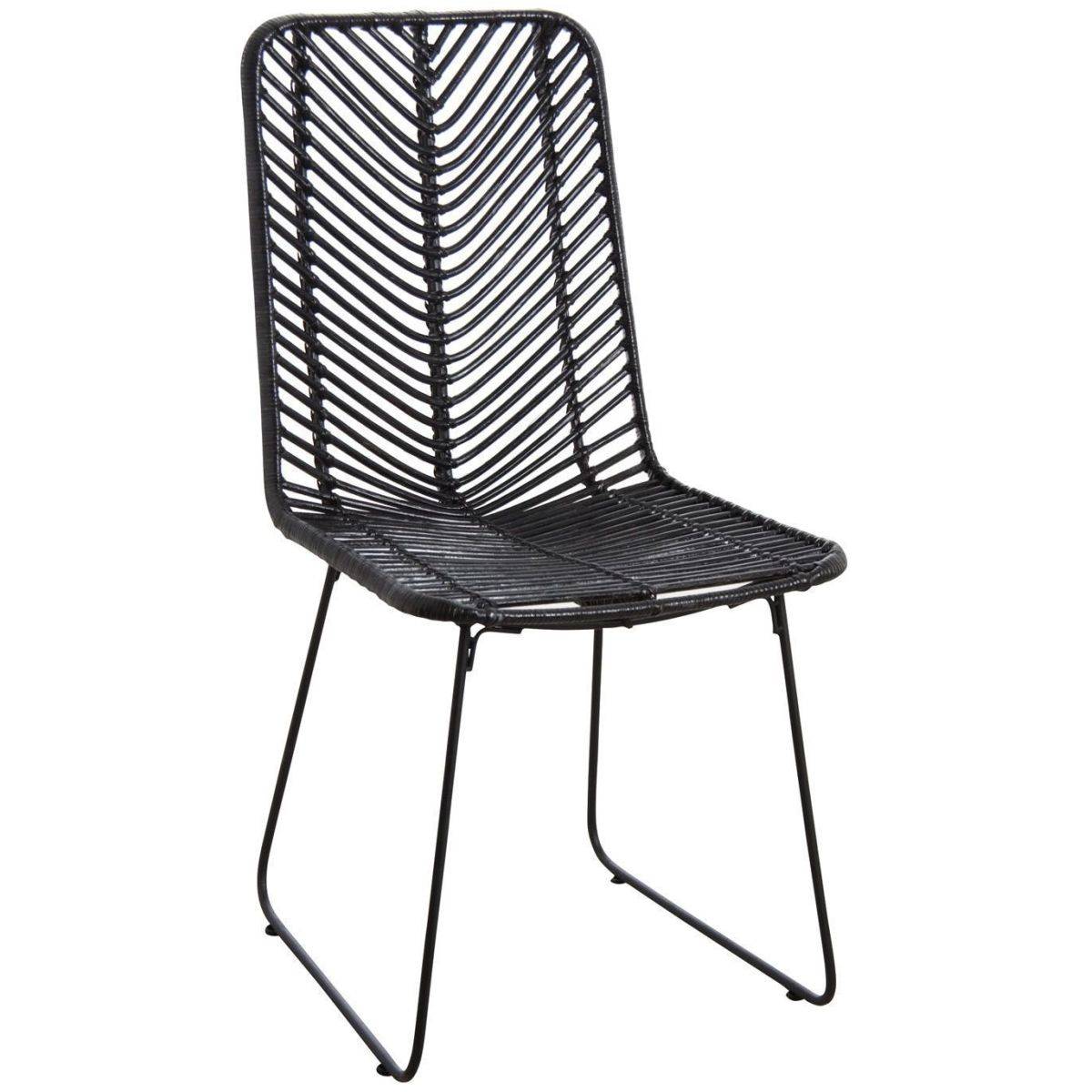 Aubry Gaspard - Chaise en rotin noir et métal Noir - Image 1