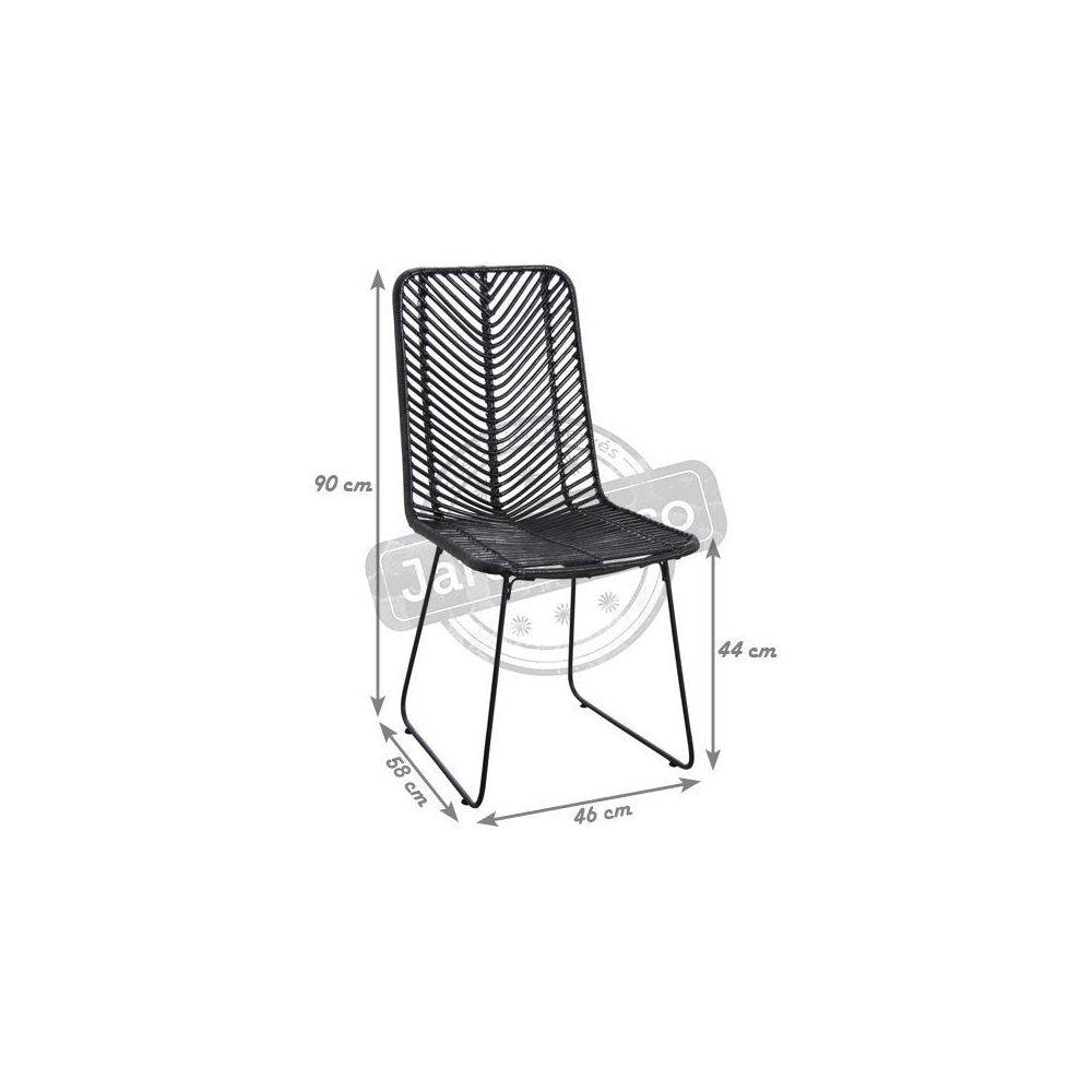 Aubry Gaspard - Chaise en rotin noir et métal Noir - Image 2